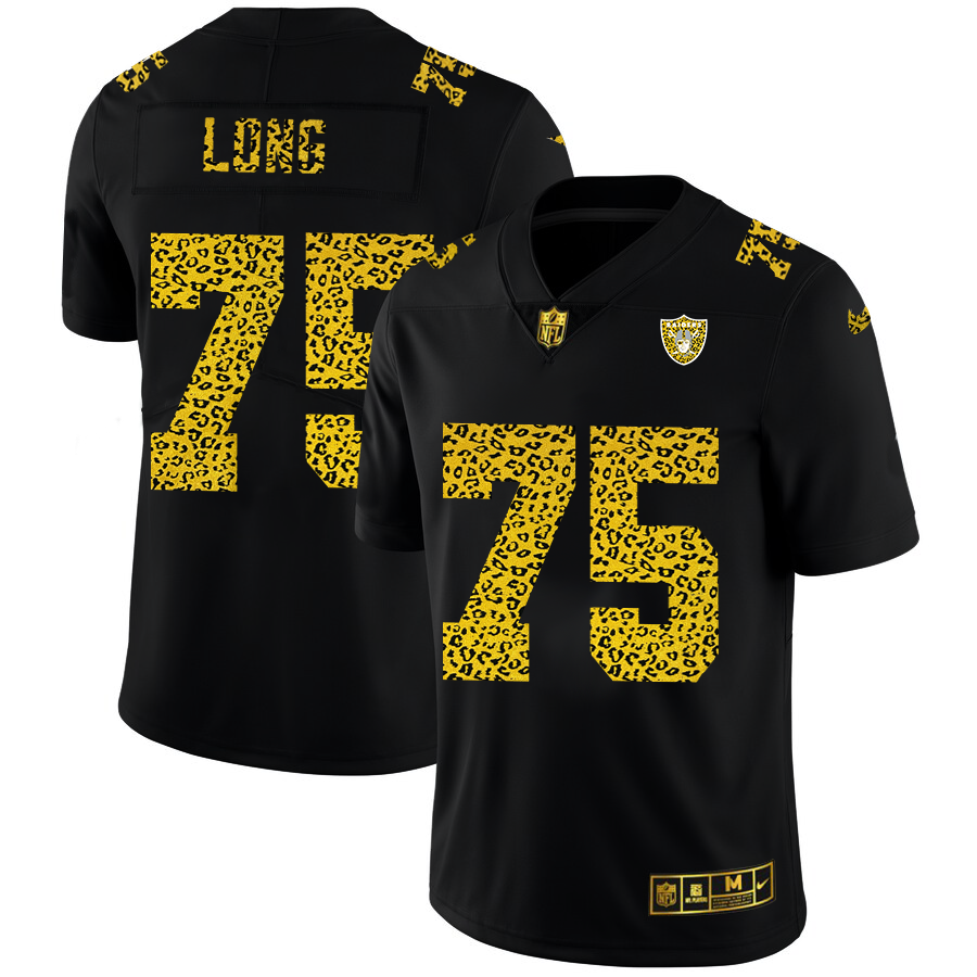 Las Vegas Raiders #75 Howie Long Men's Nike Leopard Fashion Vapor Limited NFL Jersey Black