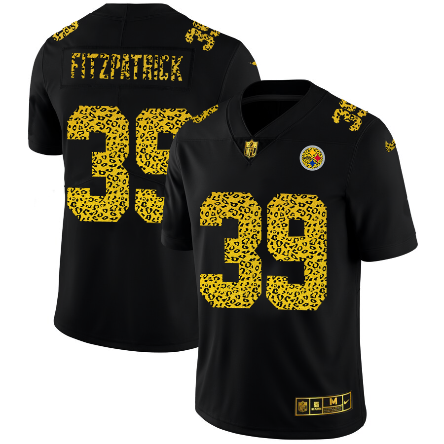 Pittsburgh Steelers #39 Minkah Fitzpatrick Men's Nike Leopard Fashion Vapor Limited NFL Jersey Black