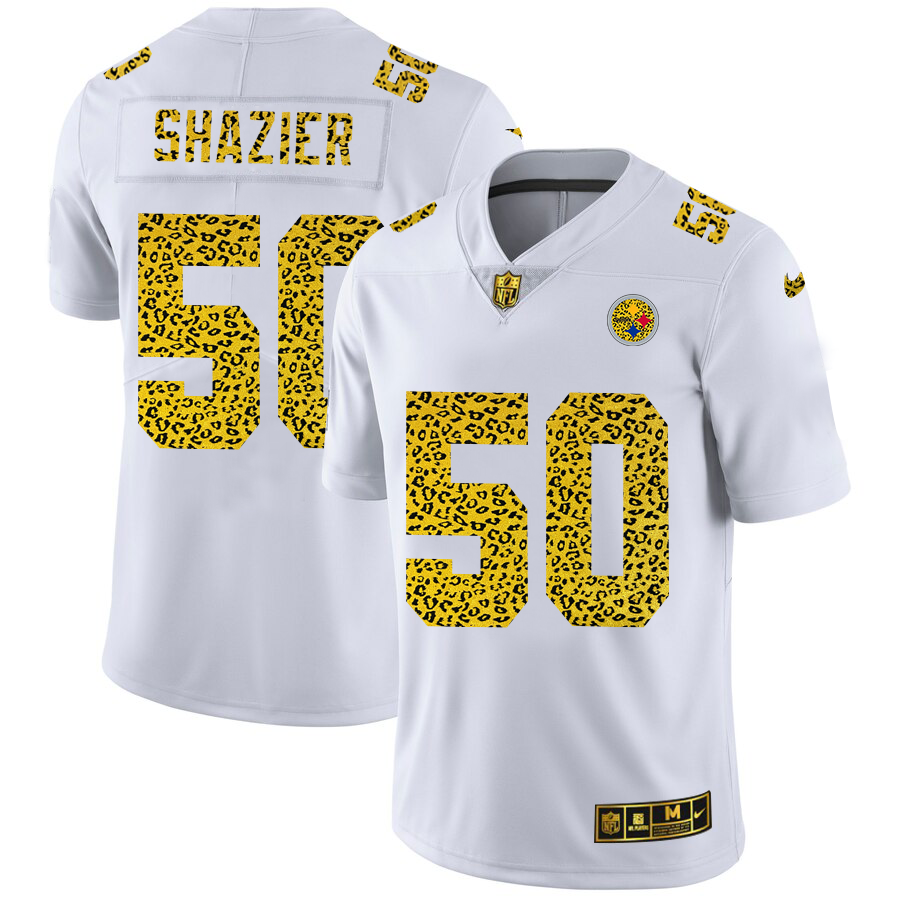 Pittsburgh Steelers #50 Ryan Shazier Men's Nike Flocked Leopard Vapor Limited NFL Jersey White