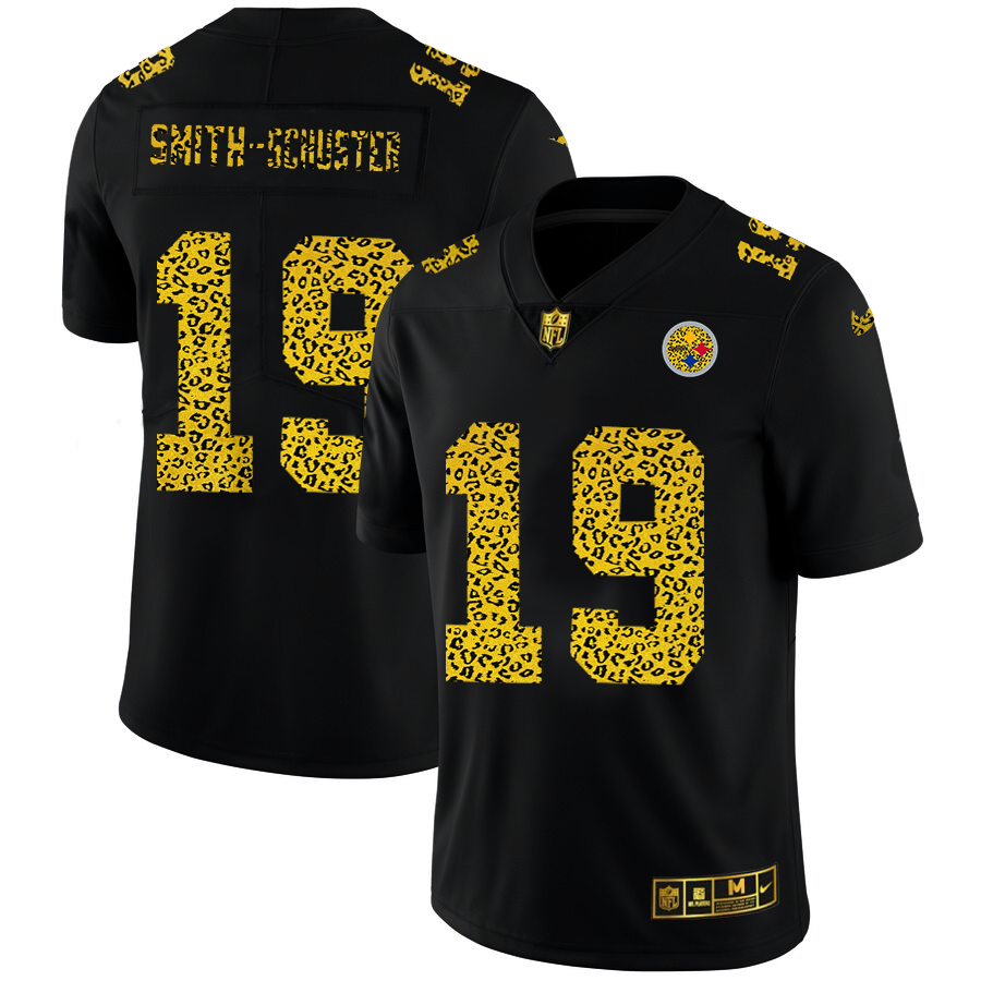 Pittsburgh Steelers #19 JuJu Smith-Schuster Men's Nike Leopard Fashion Vapor Limited NFL Jersey Black