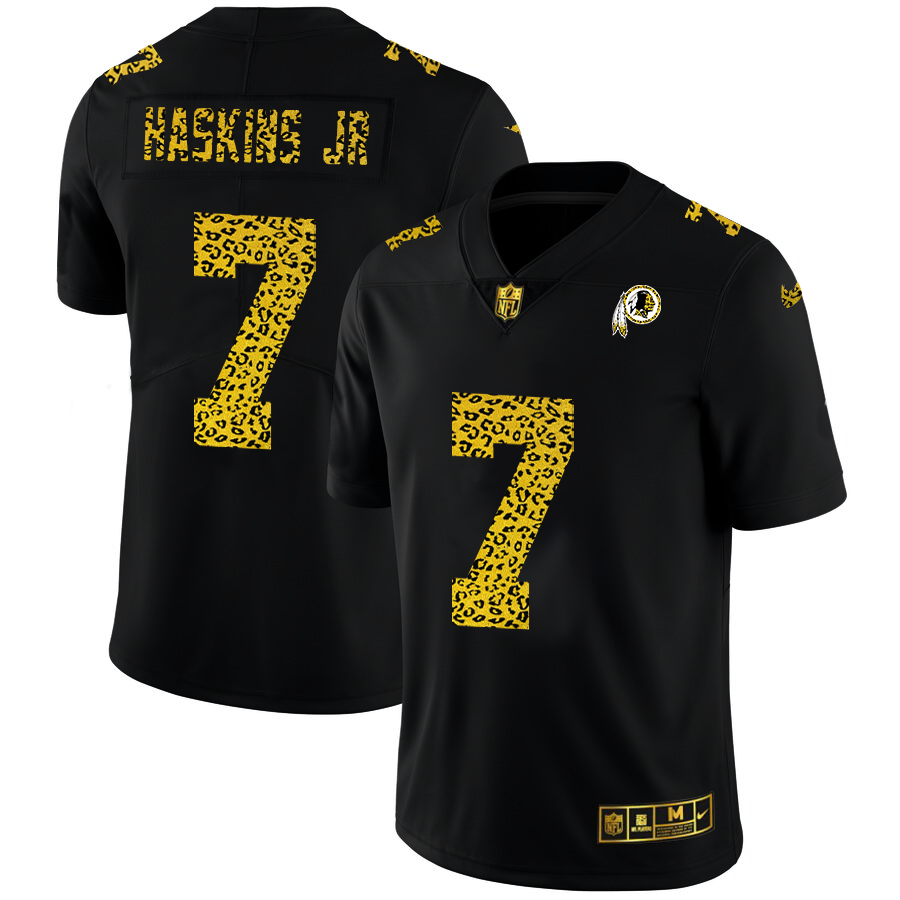 Washington Redskins #7 Dwayne Haskins Jr Men's Nike Leopard Fashion Vapor Limited NFL Jersey Black