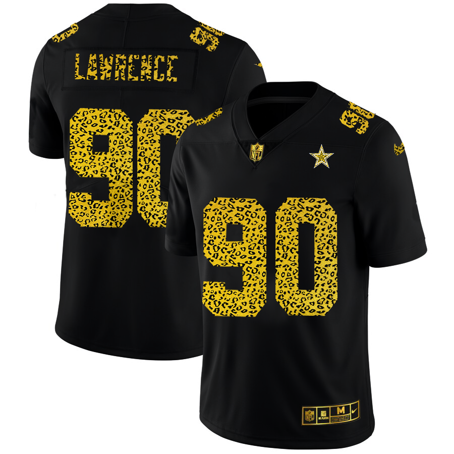 Dallas Cowboys #90 Demarcus Lawrence Men's Nike Leopard Fashion Vapor Limited NFL Jersey Black