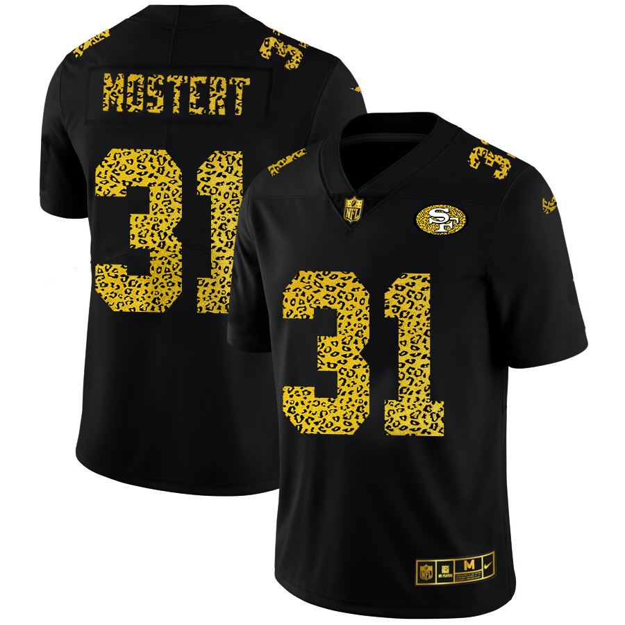 San Francisco 49ers #31 Raheem Mostert Men's Nike Leopard Fashion Vapor Limited NFL Jersey Black