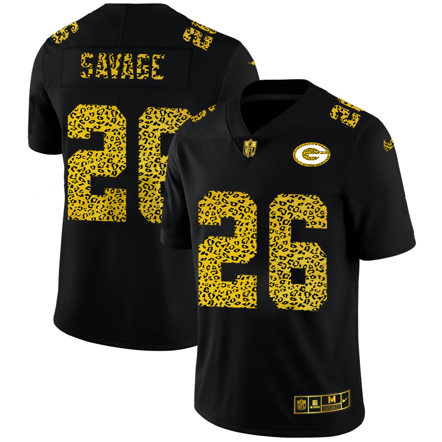 Green Bay Packers #26 Darnell Savage Jr. Men's Nike Leopard Fashion Vapor Limited NFL Jersey Black