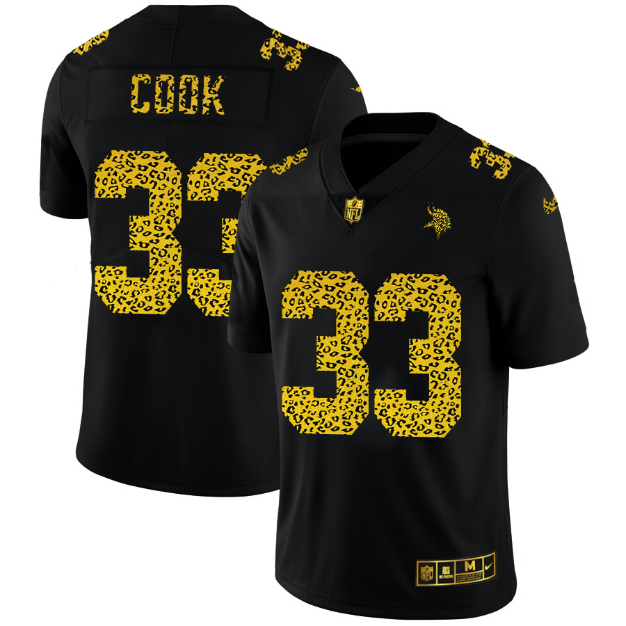 Minnesota Vikings #33 Dalvin Cook Men's Nike Leopard Fashion Vapor Limited NFL Jersey Black