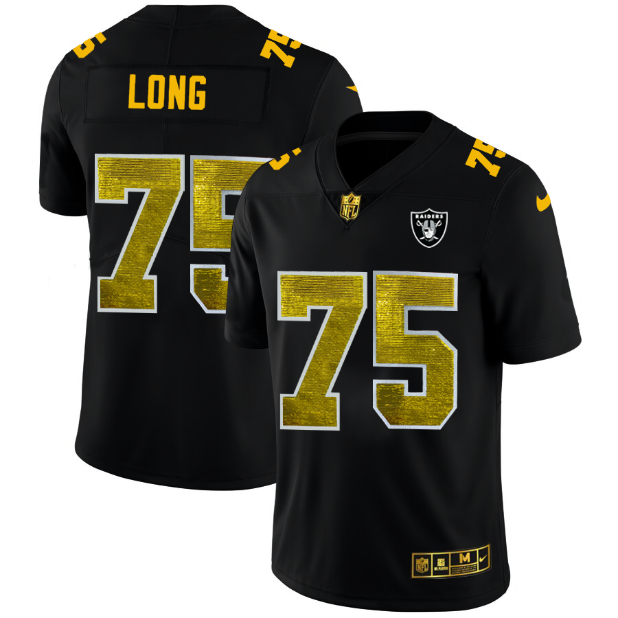 Las Vegas Raiders #75 Howie Long Men's Black Nike Golden Sequin Vapor Limited NFL Jersey