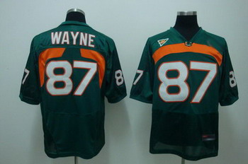 Miami Hurricanes 87 WAYNE green NCAA Jerseys