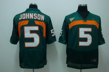 Miami Hurricanes 5 JOHNSON green NCAA Jerseys