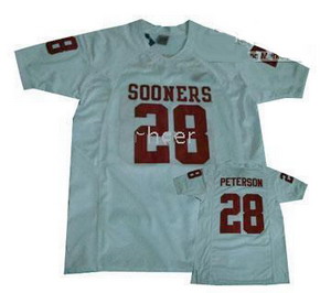 Oklahoma Sooners 28 Adrian Peterson Authentic White NCAA Jerseys