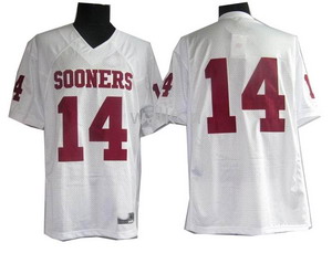 Oklahoma Sooners 14 Sam Bradford White NCAA Jerseys