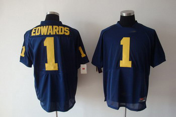 Michigan Wolverines 1 Edwards Blue NCAA Jerseys