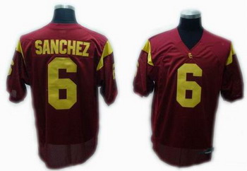 USC Trojans 6 Sanchez Red NCAA Jerseys