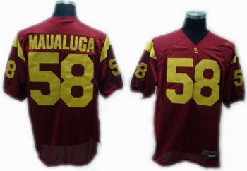 USC Trojans 58 Maualuga RED NCAA Jerseys