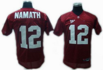 Alabama Crimson 12 NAMATH RED NCAA Jerseys