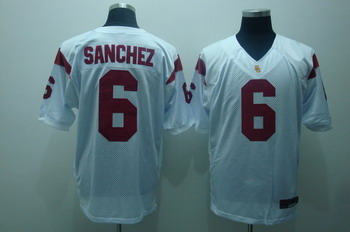 USC Trojans 6 Sanchez white NCAA Jerseys