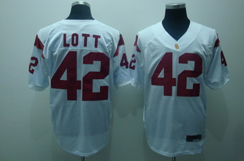 USC Trojans 42 Lott white NCAA Jerseys