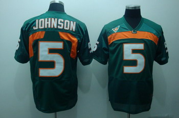 Miami Hurricanes 5 Johnson Green NCAA Jerseys