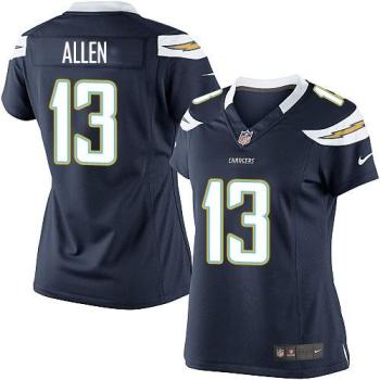 Women Nike San Diego Chargers 13 Keenan Allen Dark Blue Jerseys