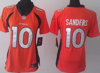 Women Nike Denver Broncos 10 Emmanuel Sanders Orange NFL Jerseys