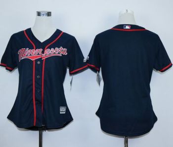 Women's Twins Blank Navy Blue Alternate Road Stitched Baseball Jersey