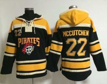 Pirates #22 Andrew McCutchen Black Sawyer Hooded Sweatshirt Stitched Baseball Jersey