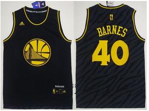 Golden State Warriors #40 Harrison Barnes Black Precious Metals Fashion Stitched NBA Jersey