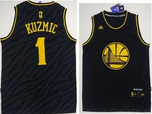 Golden State Warriors #1 Ognjen Kuzmic Black Precious Metals Fashion Stitched NBA Jersey