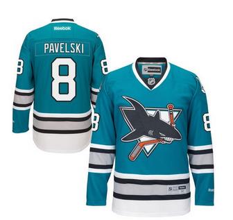 San Jose Sharks #8 Joe Pavelski Teal 25th Anniversary Stitched NHL Jersey