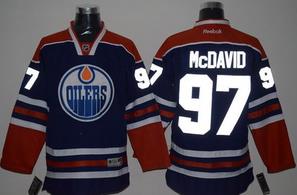 Edmonton Oilers #97 Connor McDavid Light Blue Reflective Version Stitched NHL Jersey