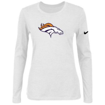 Women's Nike Denver Broncos Of The City Long Sleeve Tri-Blend NFL T-Shirt White