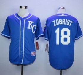 Kansas City Royals #18 Ben Zobrist Blue Alternate 2 Cool Base Stitched MLB Jersey