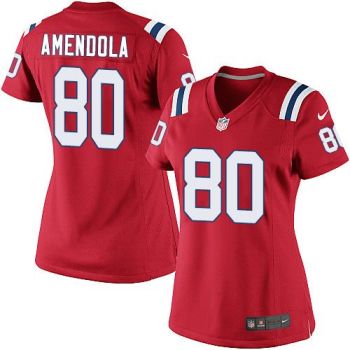 Women Nike Patriots #80 Danny Amendola Red Alternate Stitched NFL Elite Jersey