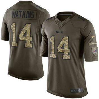 Youth Nike Bills #14 Sammy Watkins Green Stitched NFL Limited Salute To Service Jersey