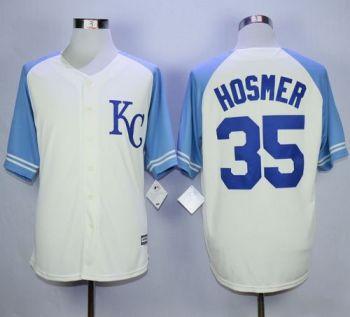 Kansas City Royals #35 Eric Hosmer Cream Exclusive Vintage Stitched MLB Jersey