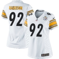 Women Nike Steelers #92 James Harrison White Stitched NFL Elite Jersey