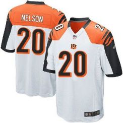 Youth Nike Cincinnati Bengals #20 Reggie Nelson White Stitched NFL Elite Jersey