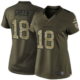 Women Nike Cincinnati Bengals #18 A.J. Green Green Stitched NFL Limited Salute To Service Jersey