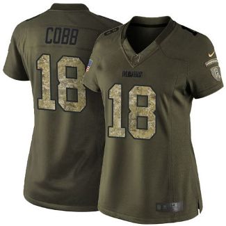 Women Nike Green Bay Packers #18 Randall Cobb Green Stitched NFL Limited Salute To Service Jersey