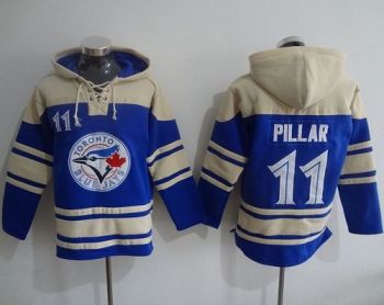 Toronto Blue Jays #11 Kevin Pillar Blue Sawyer Hooded Sweatshirt MLB Hoodie