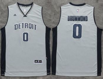 Pistons #0 Andre Drummond Gray Stitched NBA Jersey