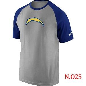 Mens San Diego Charger Ash Tri Big Play Raglan T-Shirt Grey- Blue