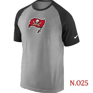 Mens Tampa Bay Buccaneers Ash Tri Big Play Raglan T-Shirt Grey- Black