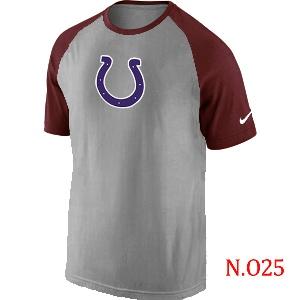 Mens Indianapolis Colts Ash Tri Big Play Raglan T-Shirt Grey- Red