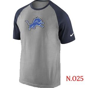 Mens Detroit Lions Ash Tri Big Play Raglan T-Shirt Grey- Navy