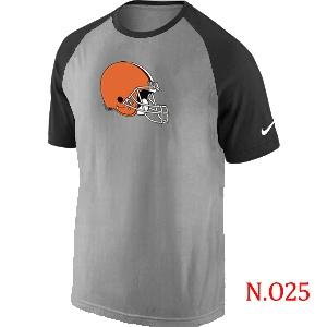 Mens Cleveland Browns Ash Tri Big Play Raglan T-Shirt Grey- Black