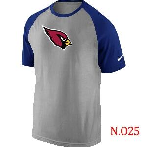 Mens Arizona Cardinals Ash Tri Big Play Raglan T-Shirt Grey- Blue