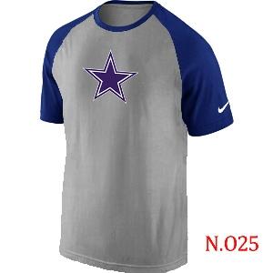 Mens Dallas cowboys Ash Tri Big Play Raglan T-Shirt Grey- Blue