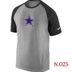 Mens Dallas cowboys Ash Tri Big Play Raglan T-Shirt Grey- Black