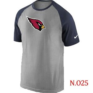 Mens Arizona Cardinals Ash Tri Big Play Raglan T-Shirt Grey- Navy