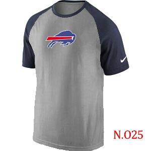 Mens Buffalo Bills Ash Tri Big Play Raglan T-Shirt Grey- Navy